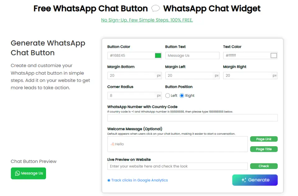 Free WhatsApp Chat Button WhatsApp Widget product image