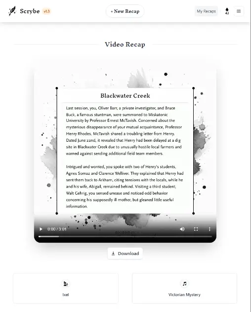 Scrybe Quill: TTRPG Recaps product image