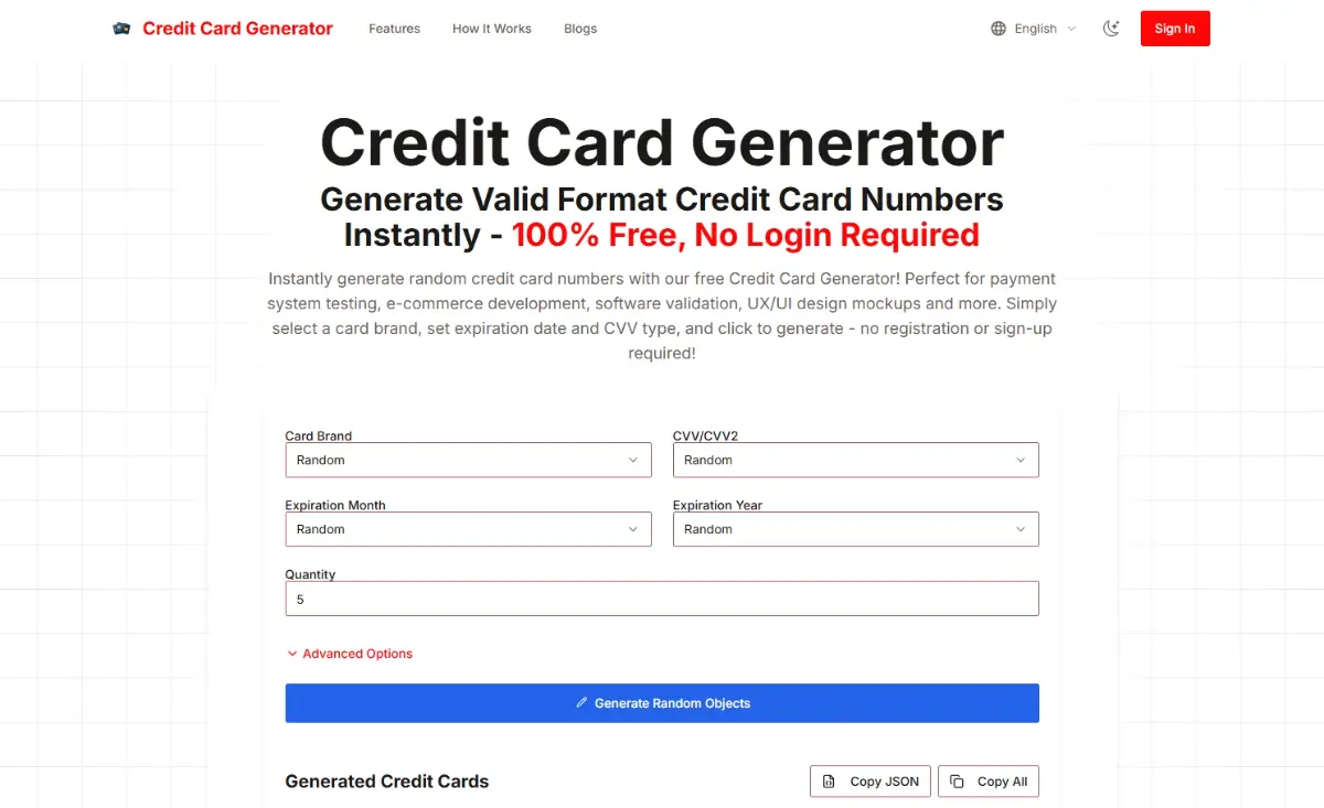 Credit Card Generator product image