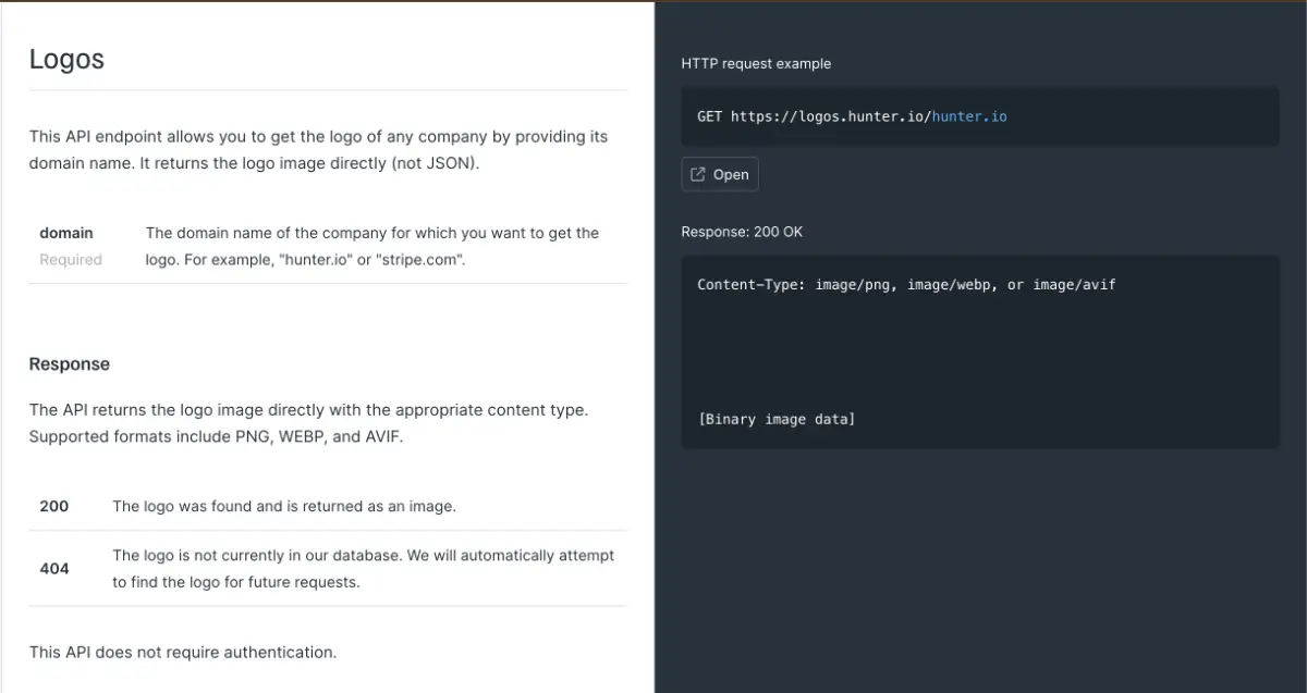 Company logo API by Hunter image number 21