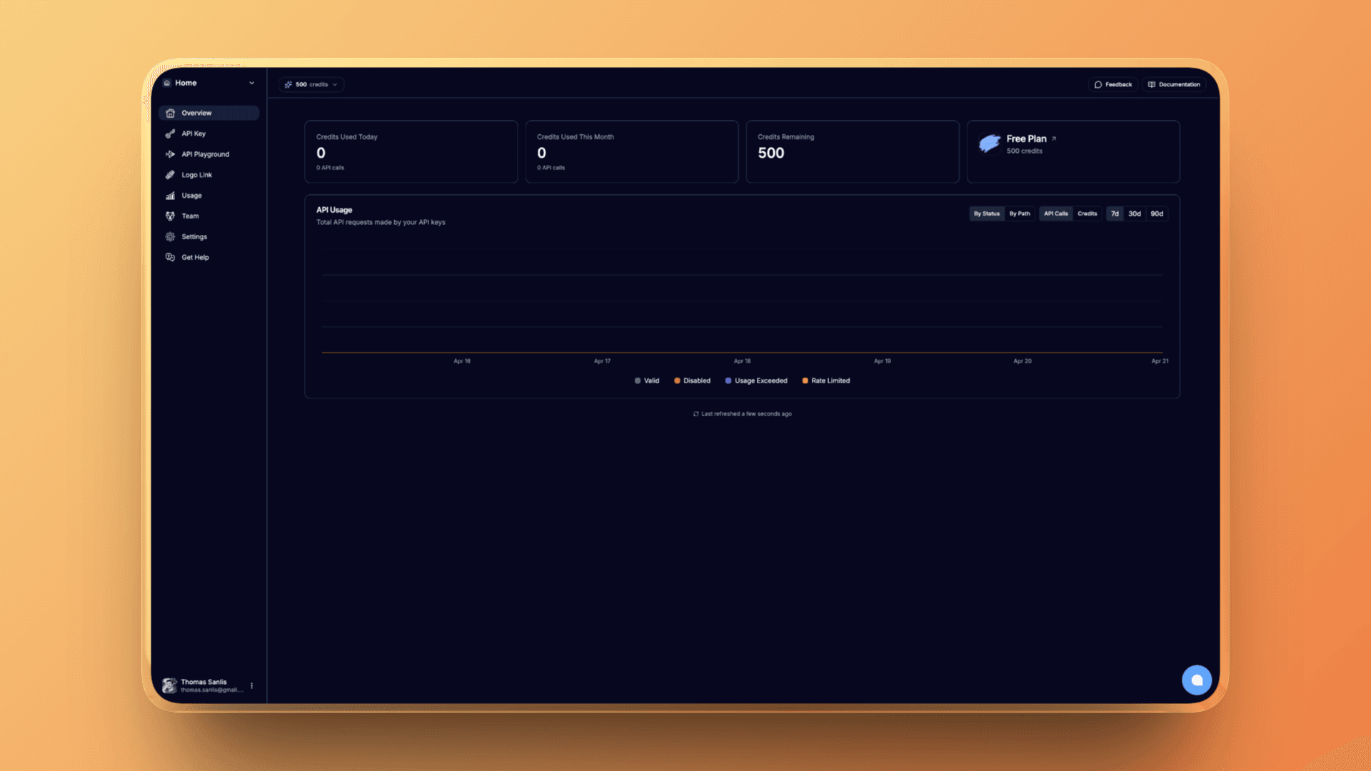 Context.dev dashboard