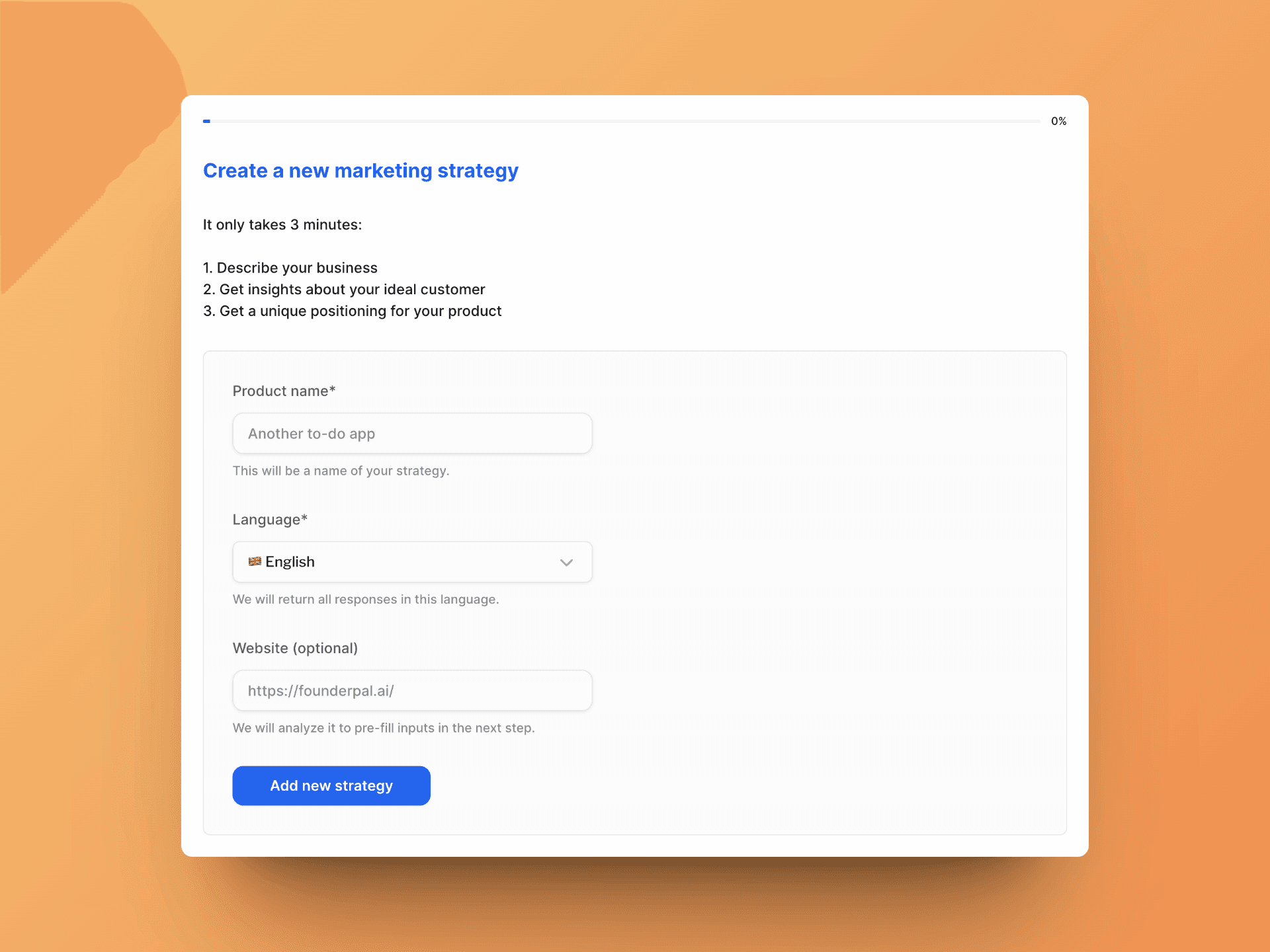 First step of your marketing strategy