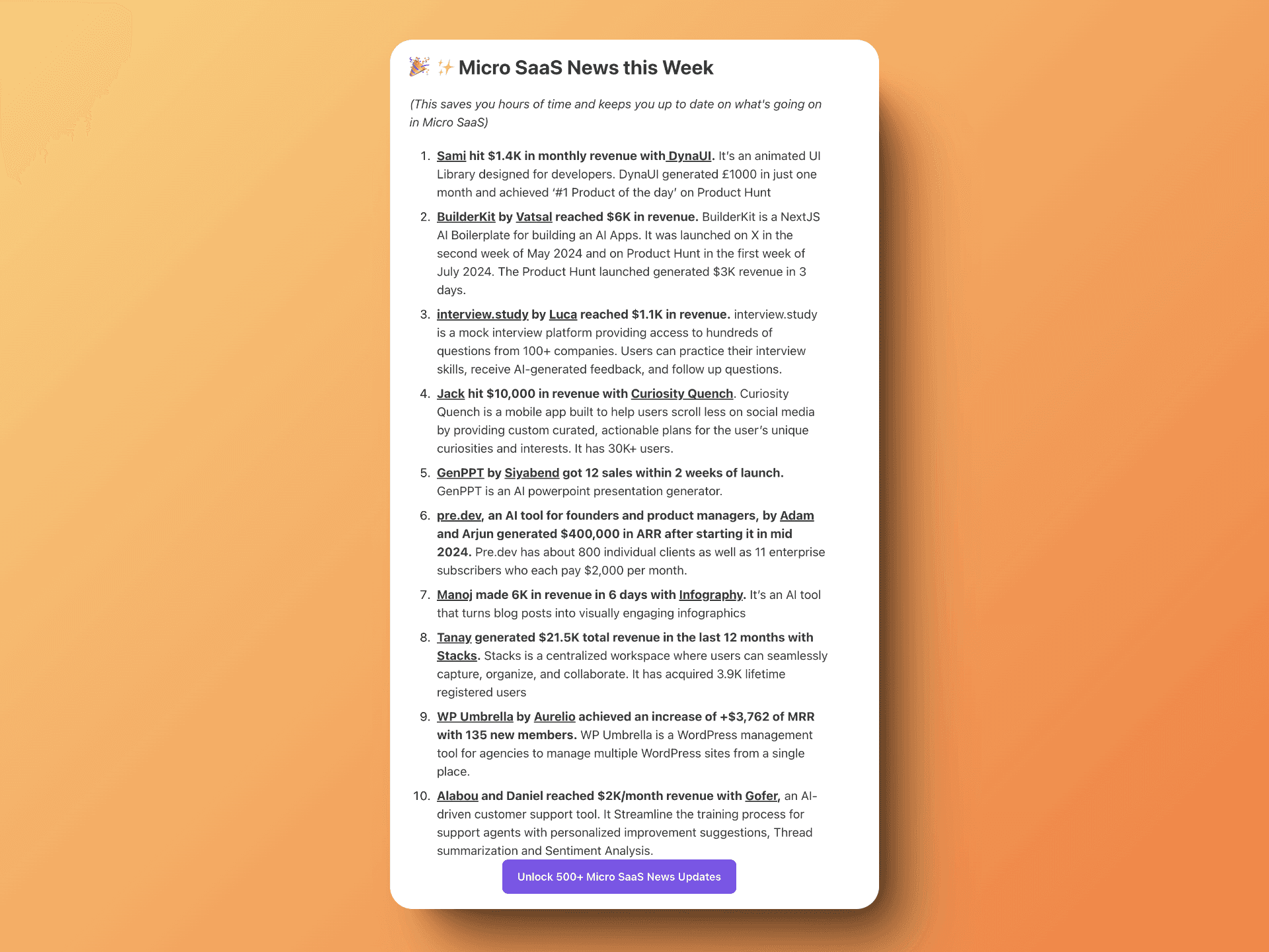 Micro SaaS HQ Newsletter